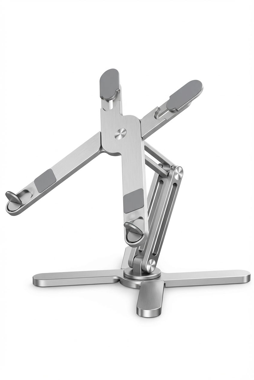 Foldable Spider Laptop Stand, 360° Rotating Base, Universal Fit 10-17 Inch