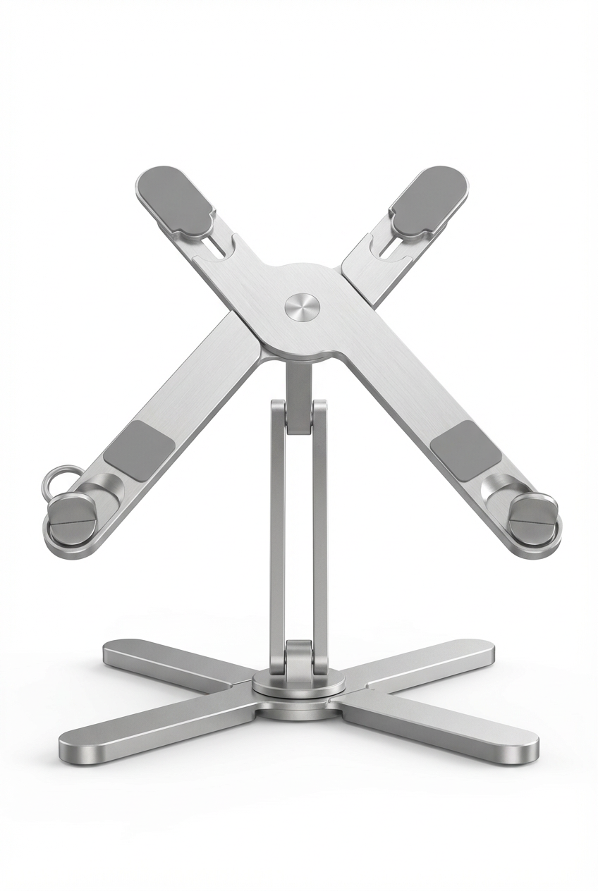 Foldable Spider Laptop Stand, 360° Rotating Base, Universal Fit 10-17 Inch