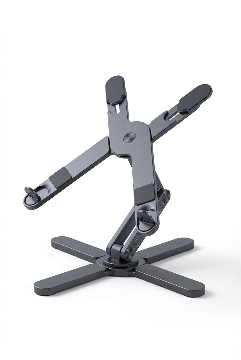 Foldable Spider Laptop Stand, 360° Rotating Base, Universal Fit 10-17 Inch