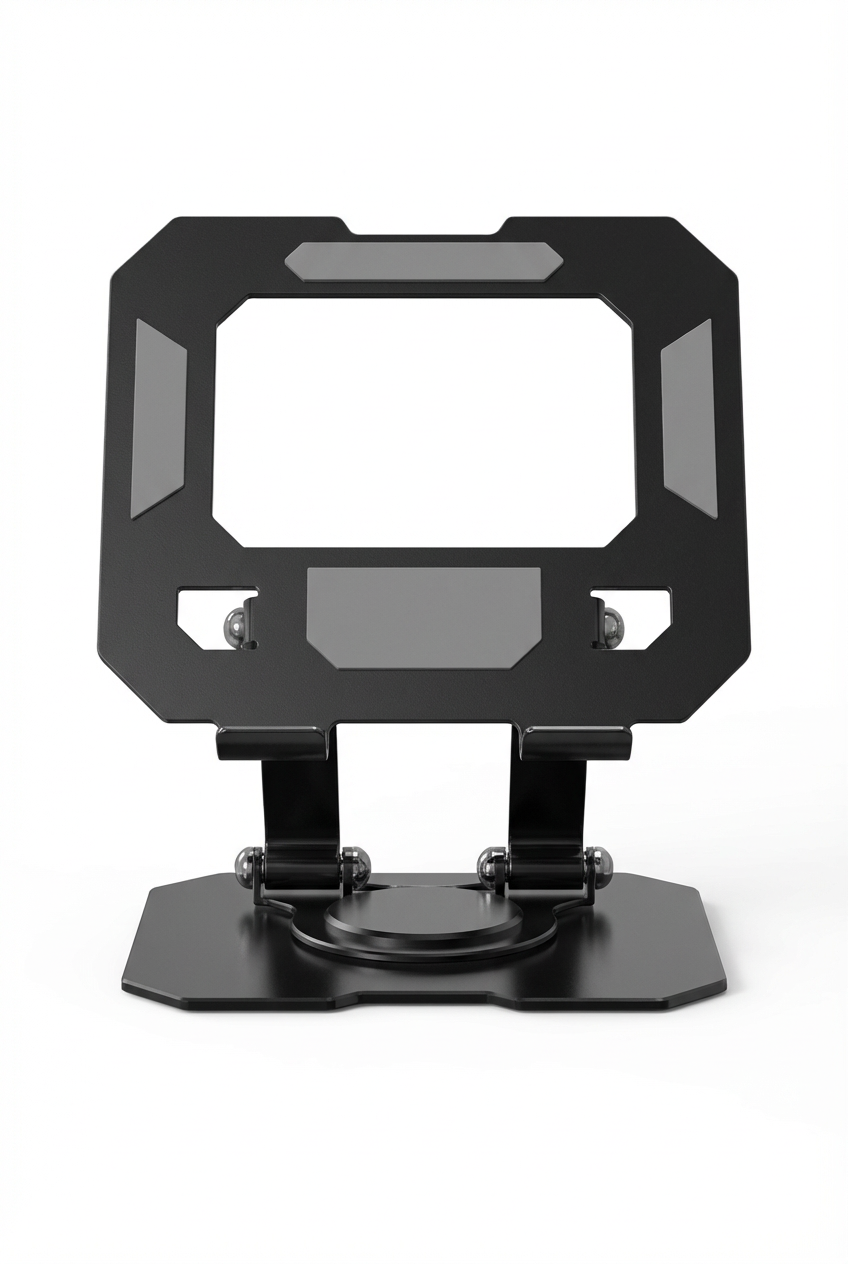 Foldable Geometric Tablet Stand, 360° Rotating Base, Universal Fit 7-13 Inch