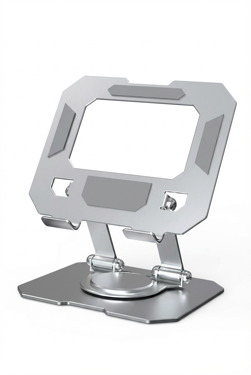 Foldable Geometric Tablet Stand, 360° Rotating Base, Universal Fit 7-13 Inch